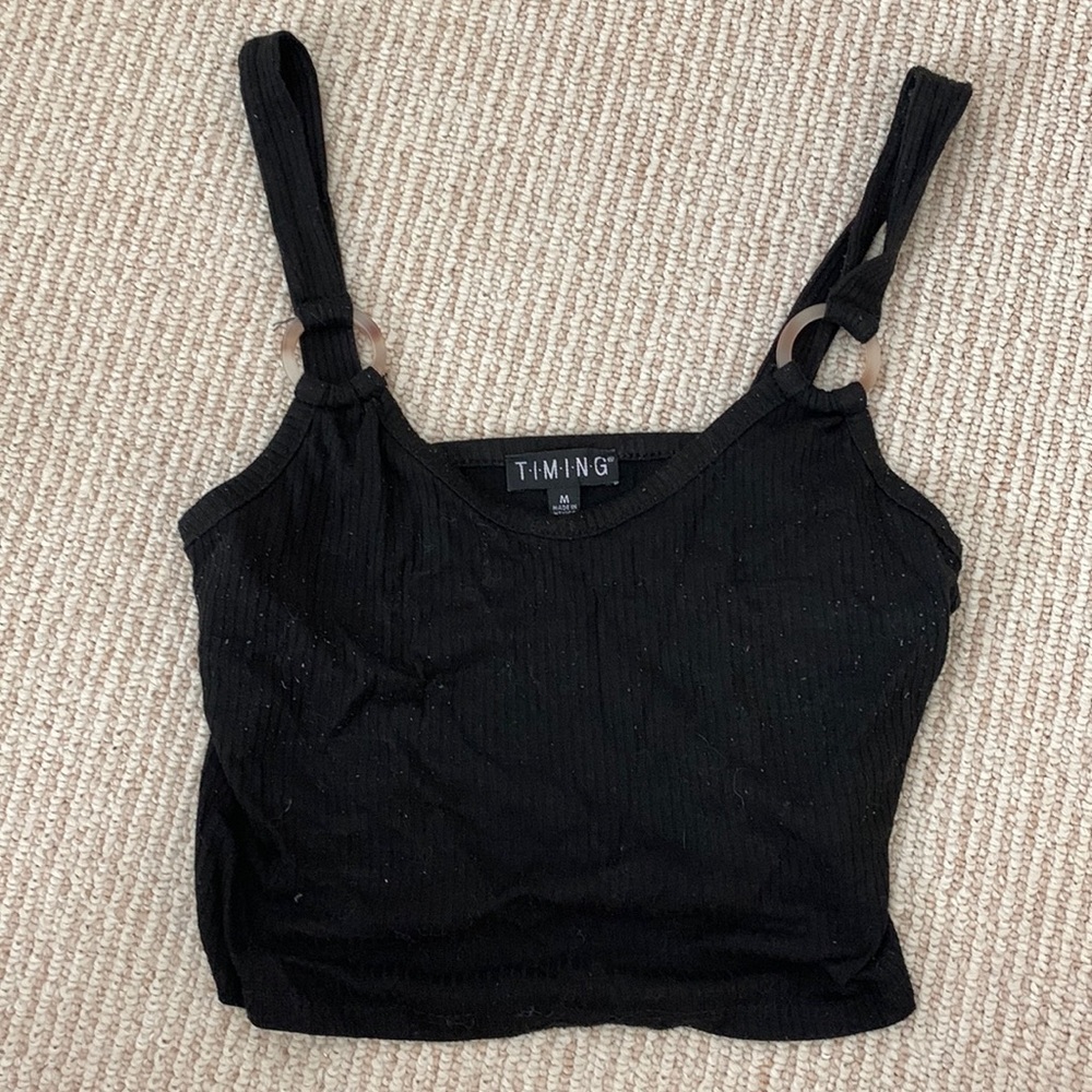 Crop Top with Tortoise Shell Hoops